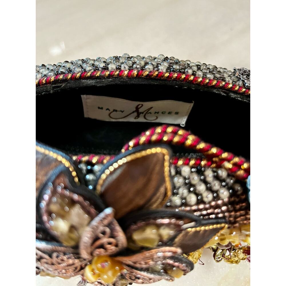 Vintage Mary Frances Silk Brocade Beaded Floral Shoulder Bag - Picture 6 of 12